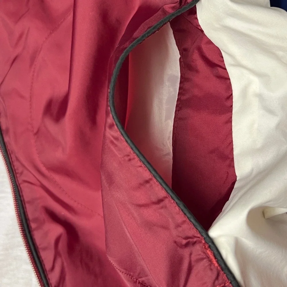 VTG Wilson Burgundy White Windbreaker Jacket Full Zip Athletic Sportswear Size M